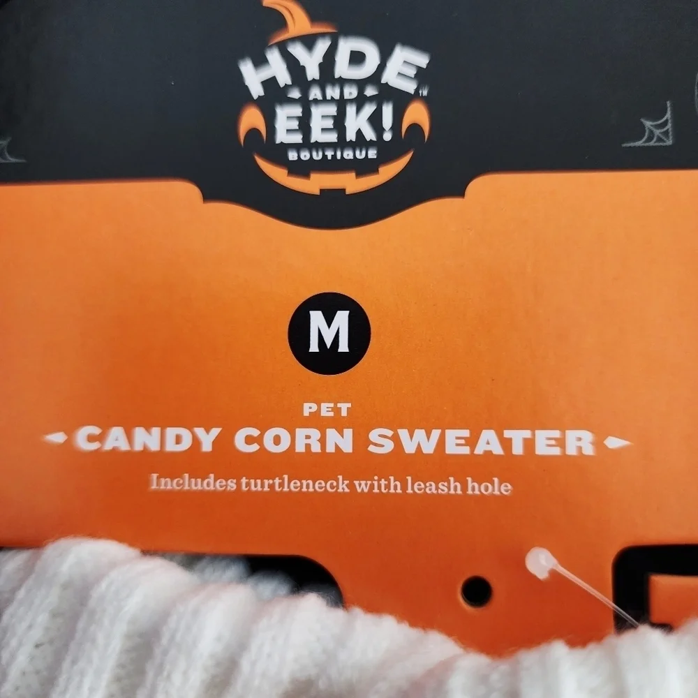 NWT Halloween Candy Corn Boo Festive Knit Dog Sweater - Hyde & EEK! Boutique New